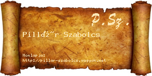 Pillár Szabolcs névjegykártya